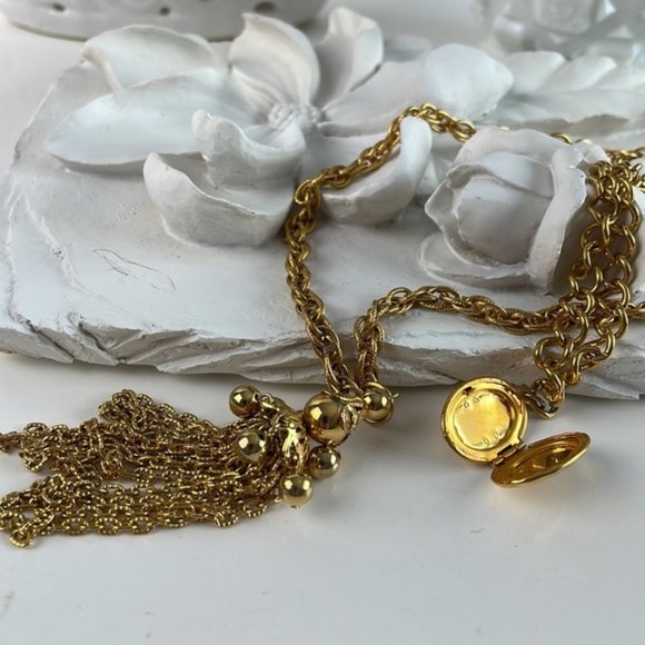 VINTAGE Double Chain Locket &  Tassel Charm Pendants - Picture 9 of 10